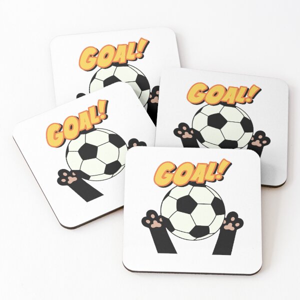 Item preview, Black cat scores football goal designed and sold by BritishDelights.
