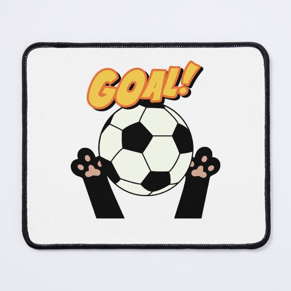 Item preview, Black cat scores football goal designed and sold by BritishDelights.