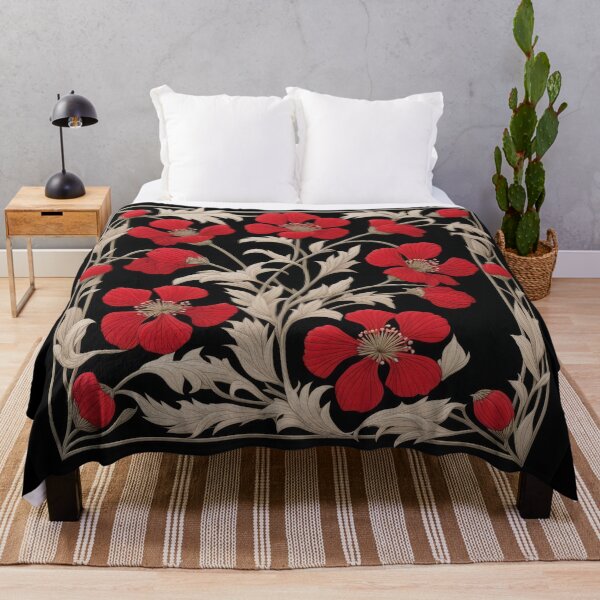 Item preview, Art Nouveau Floral Pattern Collection #1 - Red Bleeding Heart Flowers #2 designed and sold by elektronen.