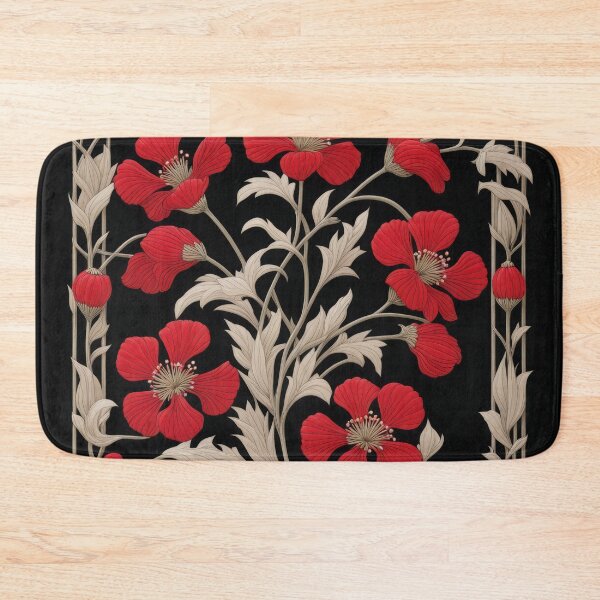 Item preview, Art Nouveau Floral Pattern Collection #1 - Red Bleeding Heart Flowers #2 designed and sold by elektronen.