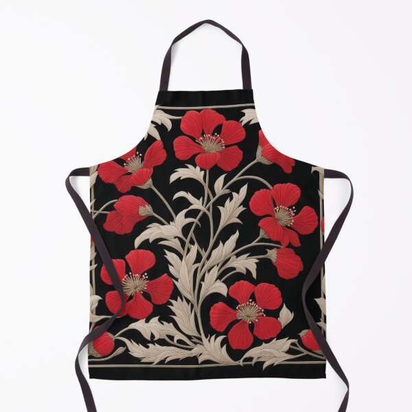 Item preview, Art Nouveau Floral Pattern Collection #1 - Red Bleeding Heart Flowers #2 designed and sold by elektronen.