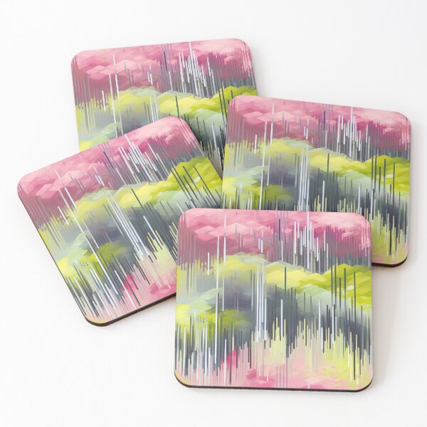 Item preview, Spring Glitch Art 04 - Green Mountains designed and sold by JoanNinjaHen.