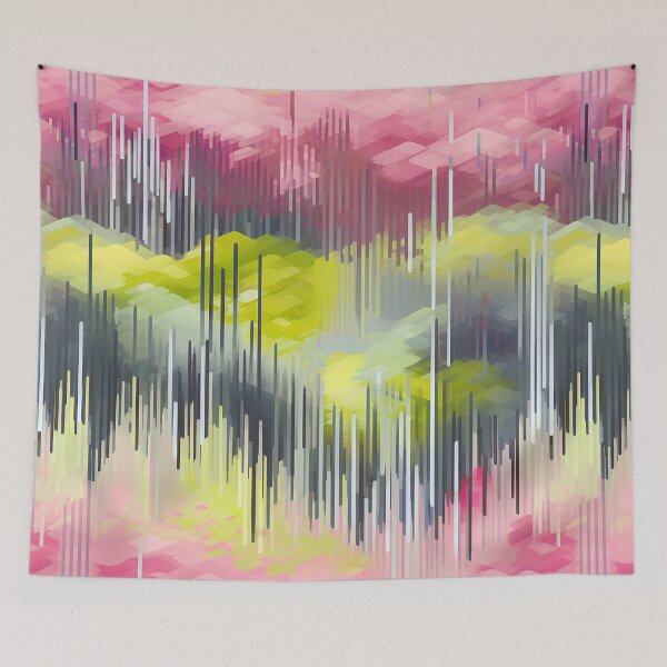 Item preview, Spring Glitch Art 04 - Green Mountains designed and sold by JoanNinjaHen.