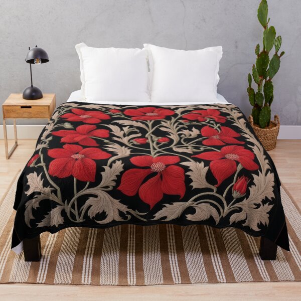 Item preview, Art Nouveau Floral Pattern Collection #1 - Red Bleeding Heart Flowers #5 designed and sold by elektronen.