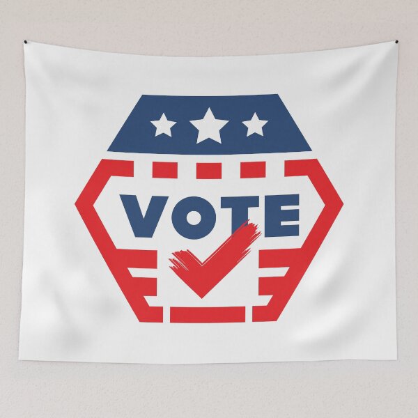 Item preview, Vote Red, White, and Blue Retro Checkmark designed and sold by ArtMeetsPizza.