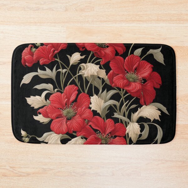 Item preview, Art Nouveau Floral Pattern Collection #1 - Red Bleeding Heart Flowers #7 designed and sold by elektronen.