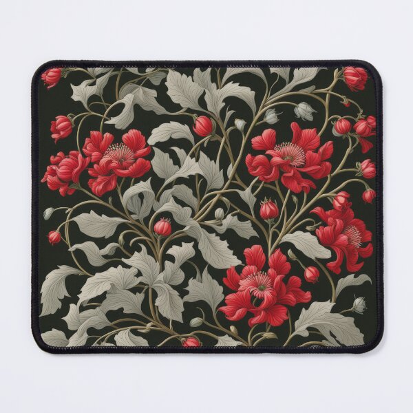 Item preview, Art Nouveau Floral Pattern Collection #1 - Red Bleeding Heart Flowers #11 designed and sold by elektronen.