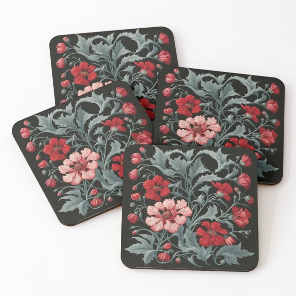 Item preview, Art Nouveau Floral Pattern Collection #1 - Red Bleeding Heart Flowers #12 designed and sold by elektronen.