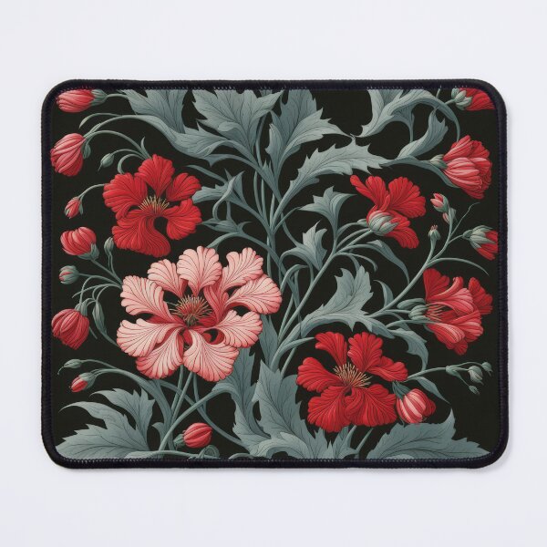Item preview, Art Nouveau Floral Pattern Collection #1 - Red Bleeding Heart Flowers #12 designed and sold by elektronen.