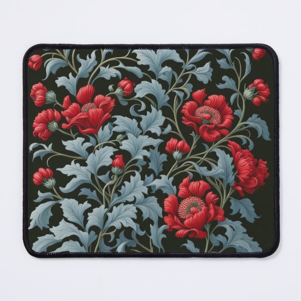 Item preview, Art Nouveau Floral Pattern Collection #1 - Red Bleeding Heart Flowers #13 designed and sold by elektronen.
