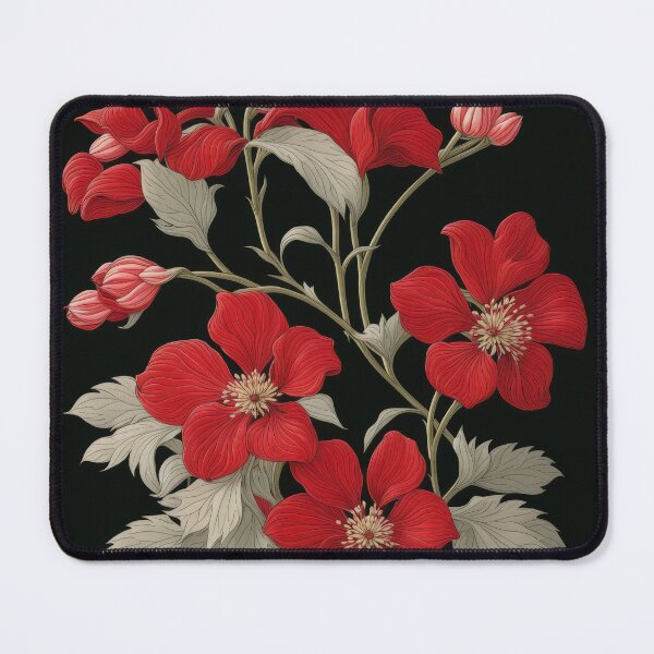 Item preview, Art Nouveau Floral Pattern Collection #1 - Red Bleeding Heart Flowers #14 designed and sold by elektronen.