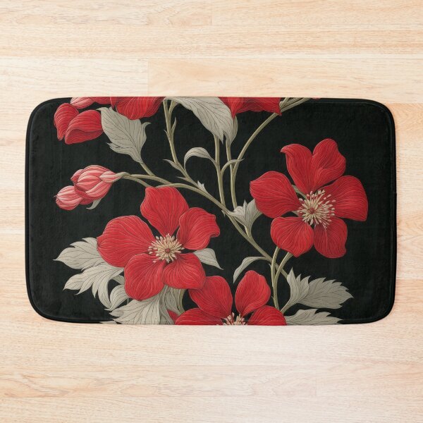 Item preview, Art Nouveau Floral Pattern Collection #1 - Red Bleeding Heart Flowers #14 designed and sold by elektronen.