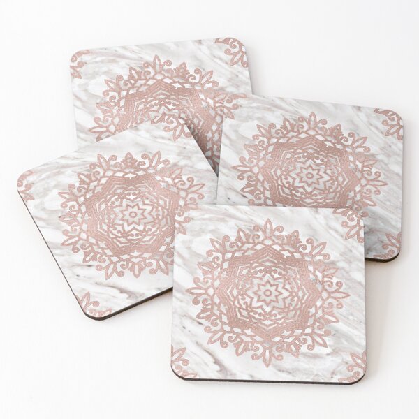Item preview, Rose gold mandala on taupe marble designed and sold by marbleco.