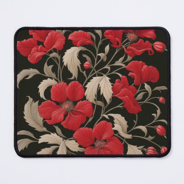 Item preview, Art Nouveau Floral Pattern Collection #1 - Red Bleeding Heart Flowers #15 designed and sold by elektronen.
