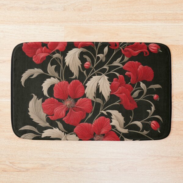 Item preview, Art Nouveau Floral Pattern Collection #1 - Red Bleeding Heart Flowers #15 designed and sold by elektronen.