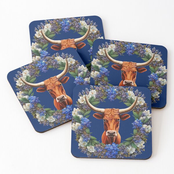 Item preview, Mia The Longhorn Surrounded By A Wreath Of Lupins designed and sold by taiche.