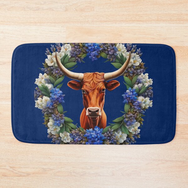 Item preview, Mia The Longhorn Surrounded By A Wreath Of Lupins designed and sold by taiche.