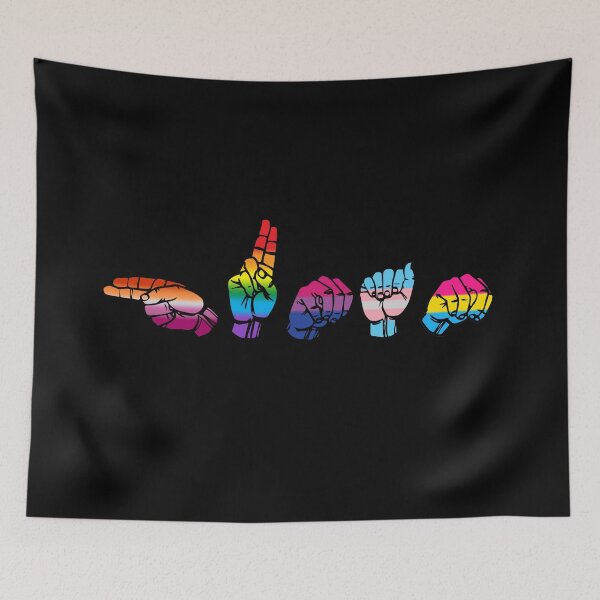 Item preview, ASL LGBT HUMAN in Pride Colors designed and sold by TheirChoice.