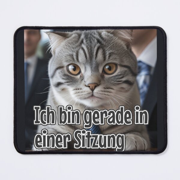 Item preview, KI-generierte Katze 02 "Ich bin gerade in einer Sitzung" designed and sold by Cliff-Qi.