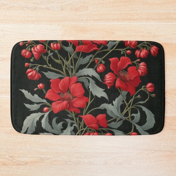 Item preview, Art Nouveau Floral Pattern Collection #1 - Red Bleeding Heart Flowers #18 designed and sold by elektronen.
