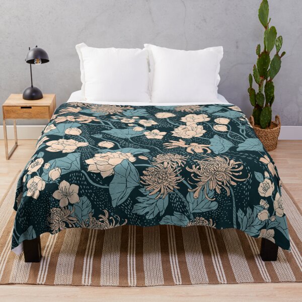 Item preview, Flowers of the Four Seasons 四季名花 {Marine Blue} medium designed and sold by Cecilia Mok.