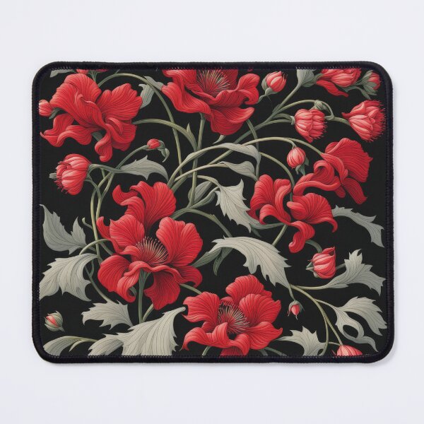 Item preview, Art Nouveau Floral Pattern Collection #1 - Red Bleeding Heart Flowers #19 designed and sold by elektronen.