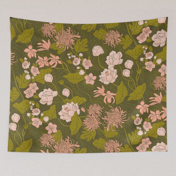 Item preview, Flowers of the Four Seasons 四季名花 {Matcha} medium designed and sold by Cecilia Mok.