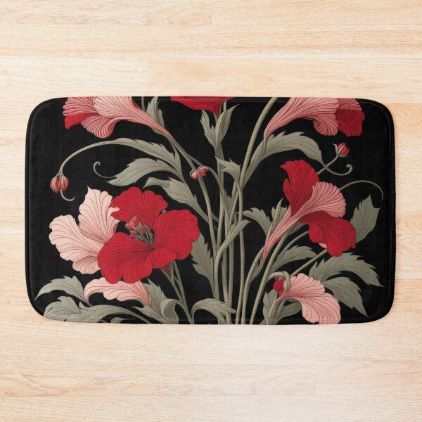 Item preview, Art Nouveau Floral Pattern Collection #1 - Red Bleeding Heart Flowers #21 designed and sold by elektronen.