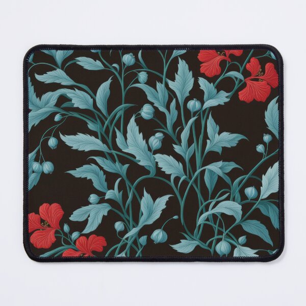 Item preview, Art Nouveau Floral Pattern Collection #1 - Red Bleeding Heart Flowers #24 designed and sold by elektronen.