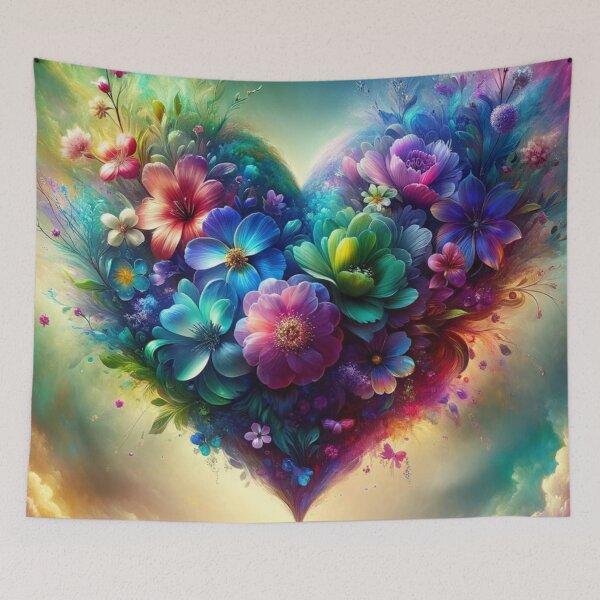 Item preview, Cosmic Floral Heart Illustration designed and sold by mymagicstoreus.