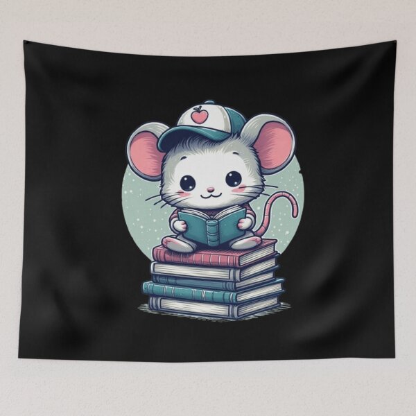 Item preview, Back to school cute mouse reading books designed and sold by Culmika.