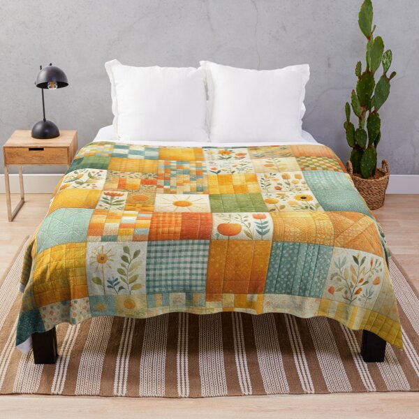 Item preview, Summer Inspired Patchwork Quilt Pattern designed and sold by PinUpPizzazz.