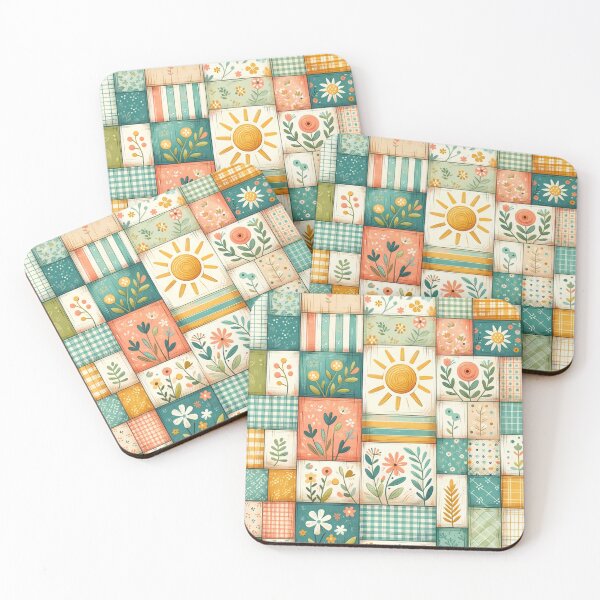 Item preview, Summer Inspired Patchwork Quilt designed and sold by PinUpPizzazz.