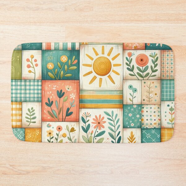 Item preview, Summer Inspired Patchwork Quilt designed and sold by PinUpPizzazz.