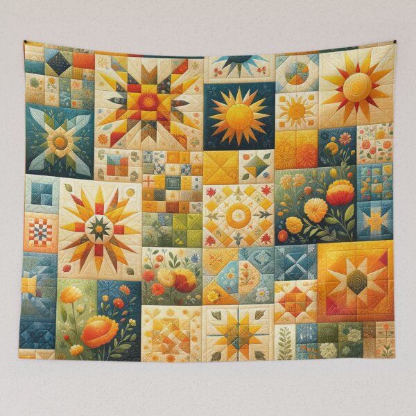 Item preview, Summer Inspired Patchwork Quilt Pattern designed and sold by PinUpPizzazz.