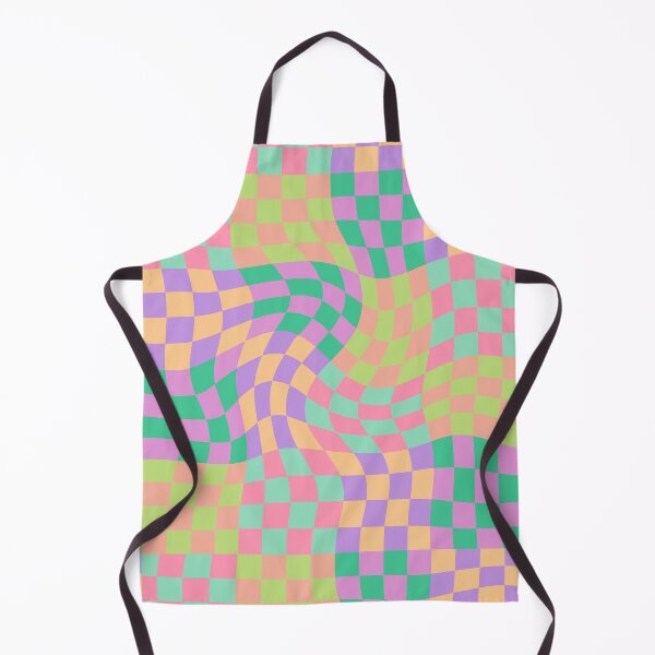 Item preview, Color Block Wavy Check Print, Pastel Colors Checkered Print, Orange, Purple, Pink, Green, Peach, Blue, Organic, Y2K Trend, Checkered Pattern designed and sold by Marina Oliveira Studio.