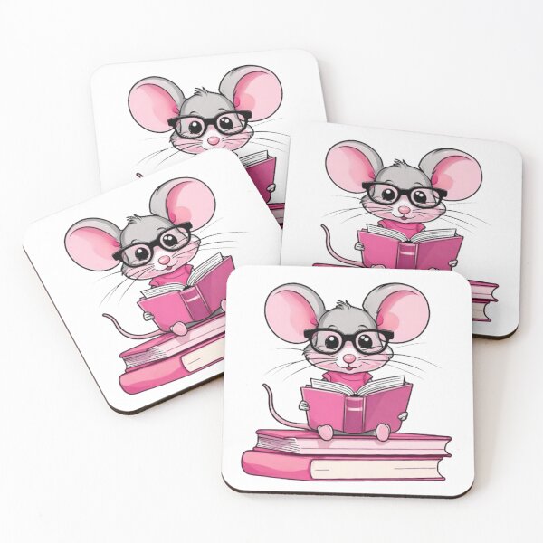 Item preview, Back to school cute mouse reading books designed and sold by Culmika.