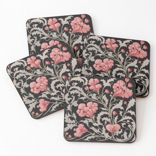 Item preview, Art Nouveau Floral Pattern Collection #1 - Red Bleeding Heart Flowers #28 designed and sold by elektronen.