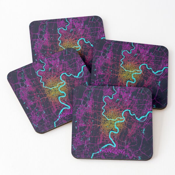 Item preview, Chongqing City Map of China - Neon designed and sold by deMAP.
