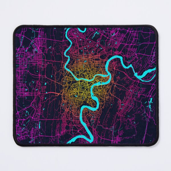Item preview, Chongqing City Map of China - Neon designed and sold by deMAP.