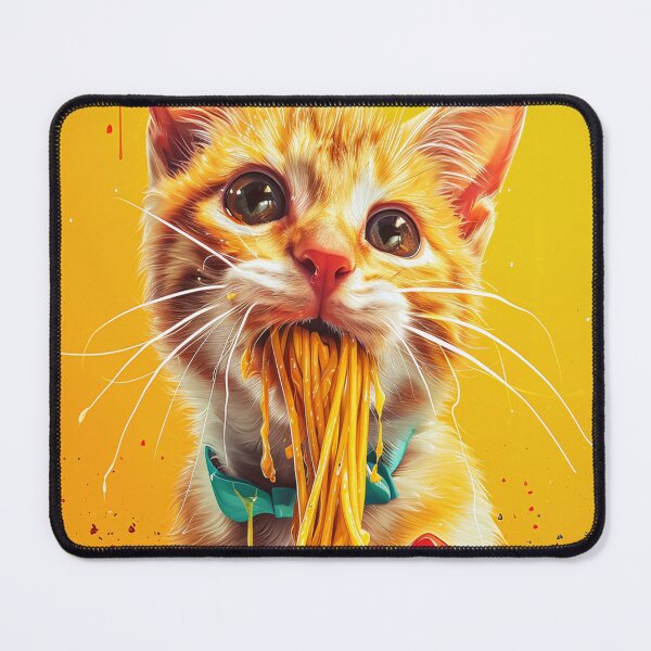 Item preview, funny cute cat eats spaghetti. cat lovers designed and sold by ahmed2751989.