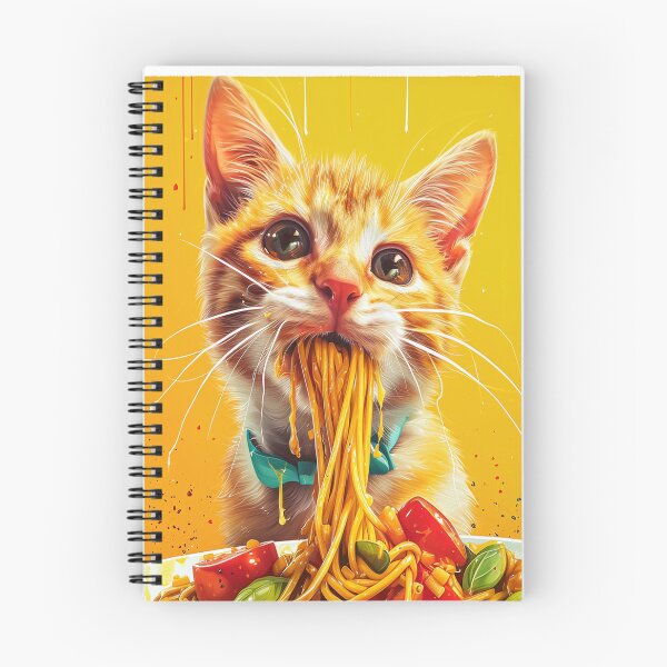 Item preview, funny cute cat eats spaghetti. cat lovers designed and sold by ahmed2751989.