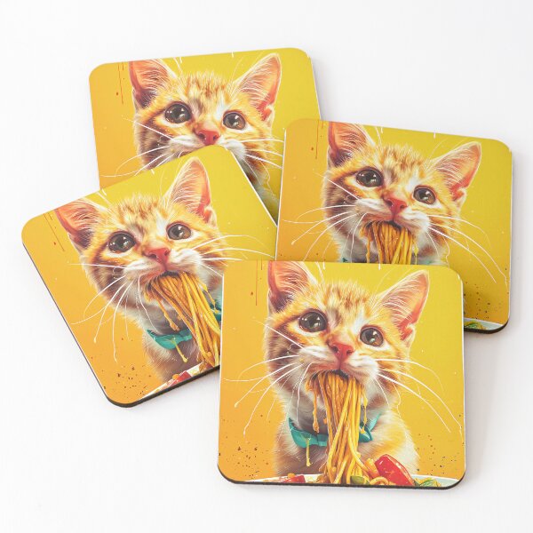 Item preview, funny cute cat eats spaghetti. cat lovers designed and sold by ahmed2751989.