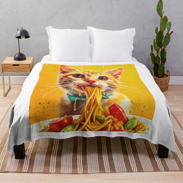 Item preview, funny cute cat eats spaghetti. cat lovers designed and sold by ahmed2751989.
