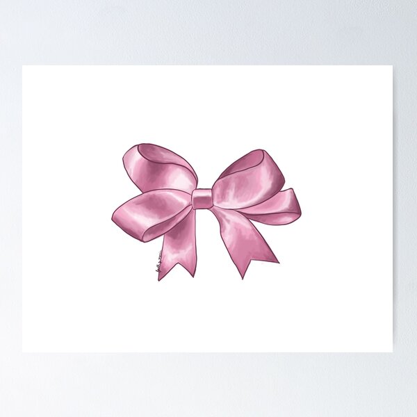 The cute pink bow ribbon  Poster for Sale by MinimalAnGo