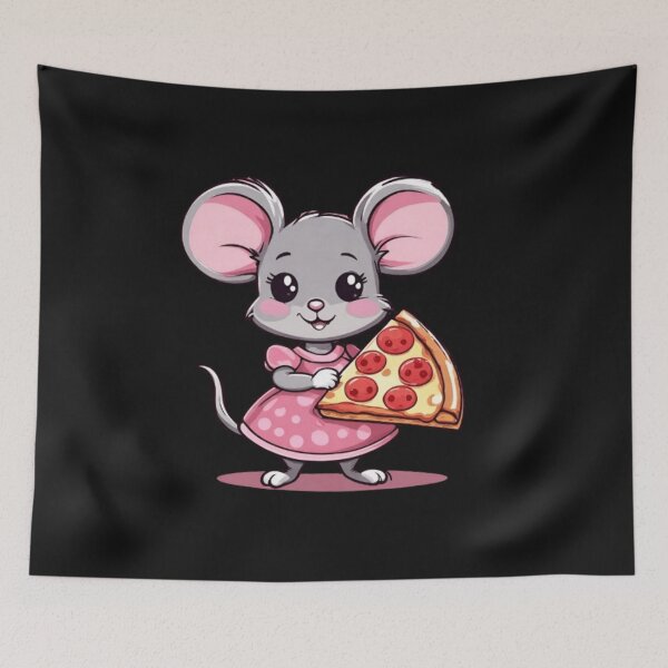 Item preview, Cute mouse with pizza designed and sold by Culmika.
