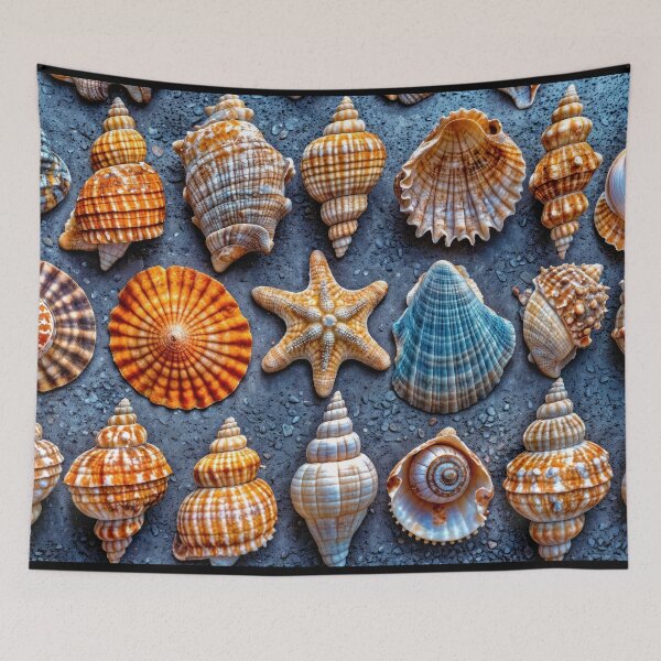 Item preview, Rows of Colorful Seashells - Jigsaw Puzzle designed and sold by jecphotography and art.