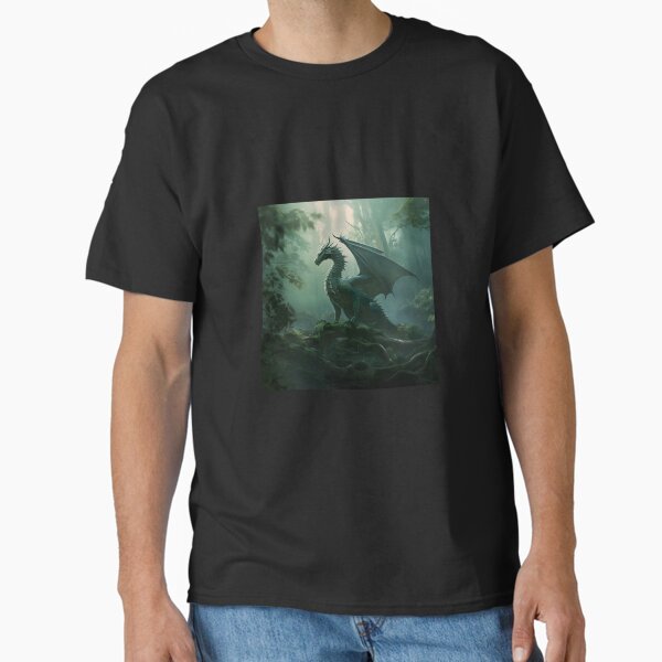 Item preview, Emerald Dragon in Misty Forest designed and sold by FantasyFusion.