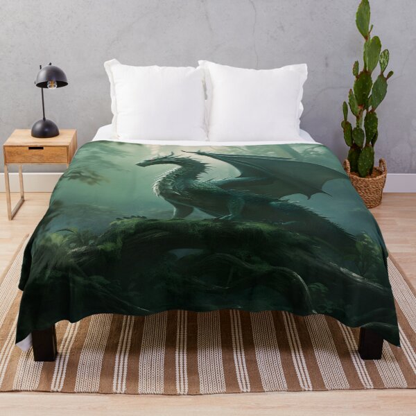 Item preview, Emerald Dragon in Misty Forest designed and sold by FantasyFusion.