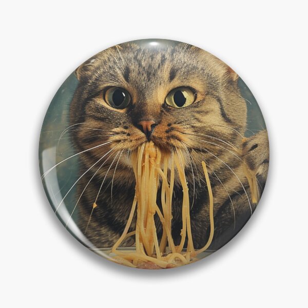 Item preview,  funny cute cat eats spaghetti. cat lovers designed and sold by ahmed2751989.